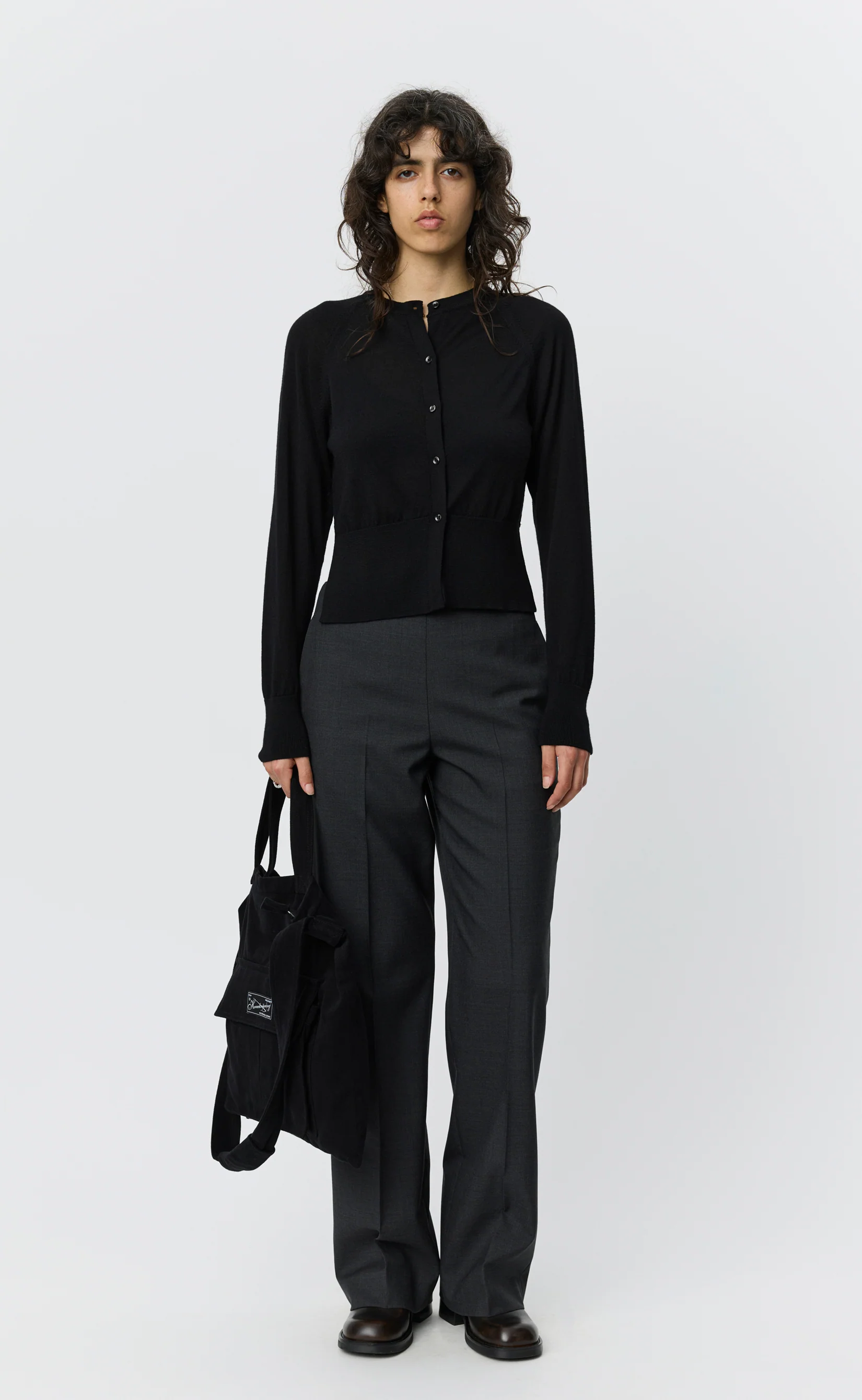 Appointment Cardigan - Black Merino Silk