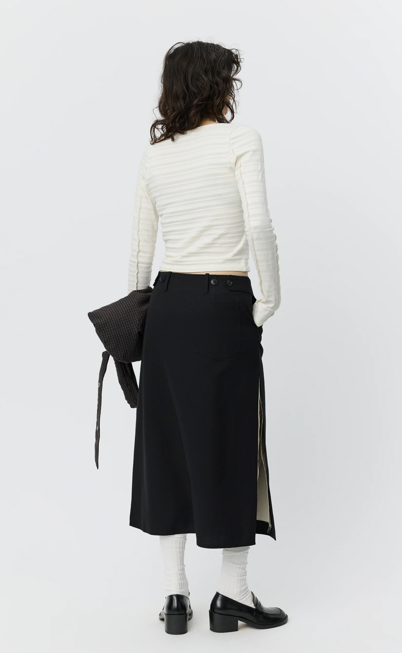 Deep Henley - Off White Stripe - Image 3