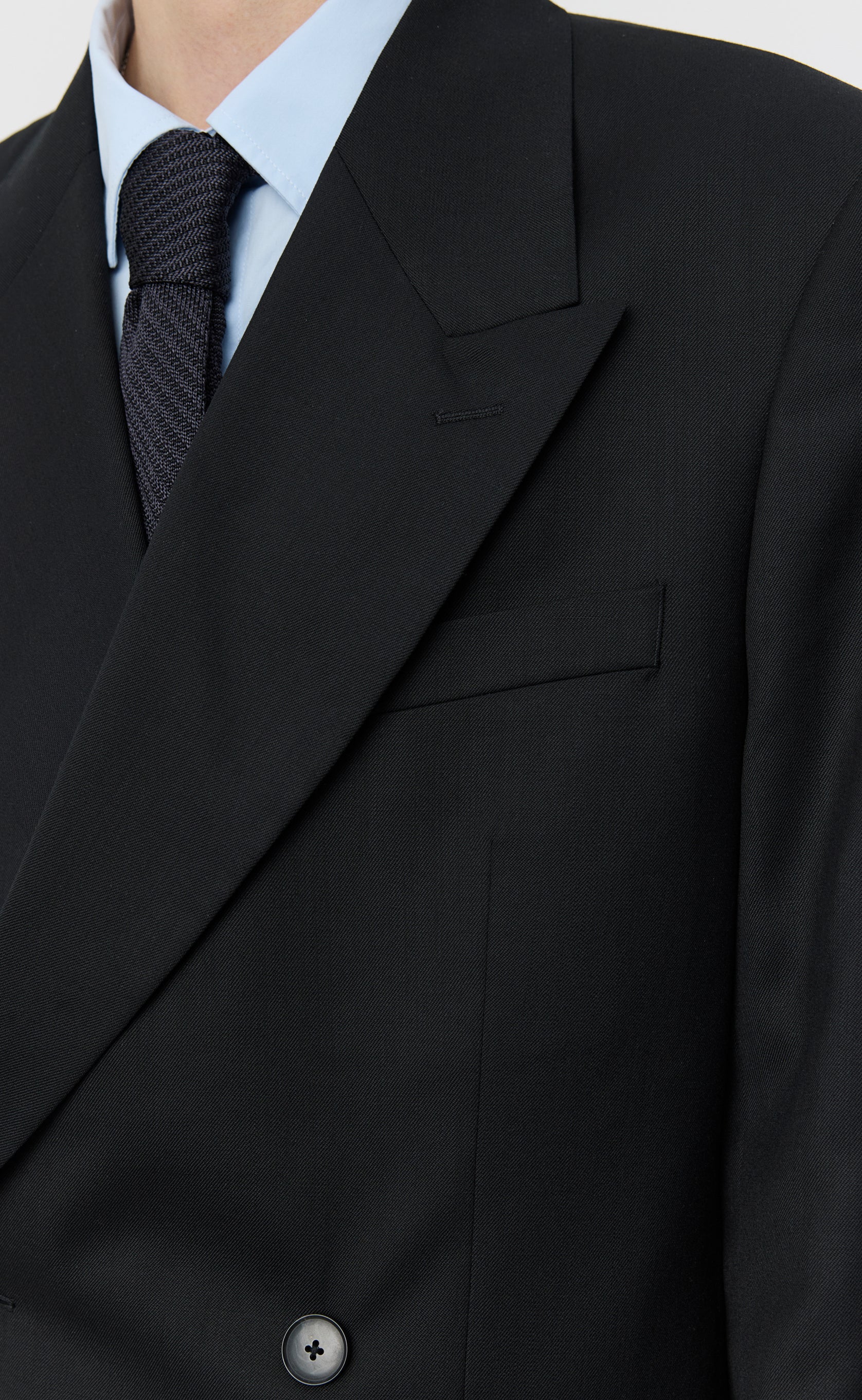 Double Breasted Blazer - Black Tropical Wool - Image 6