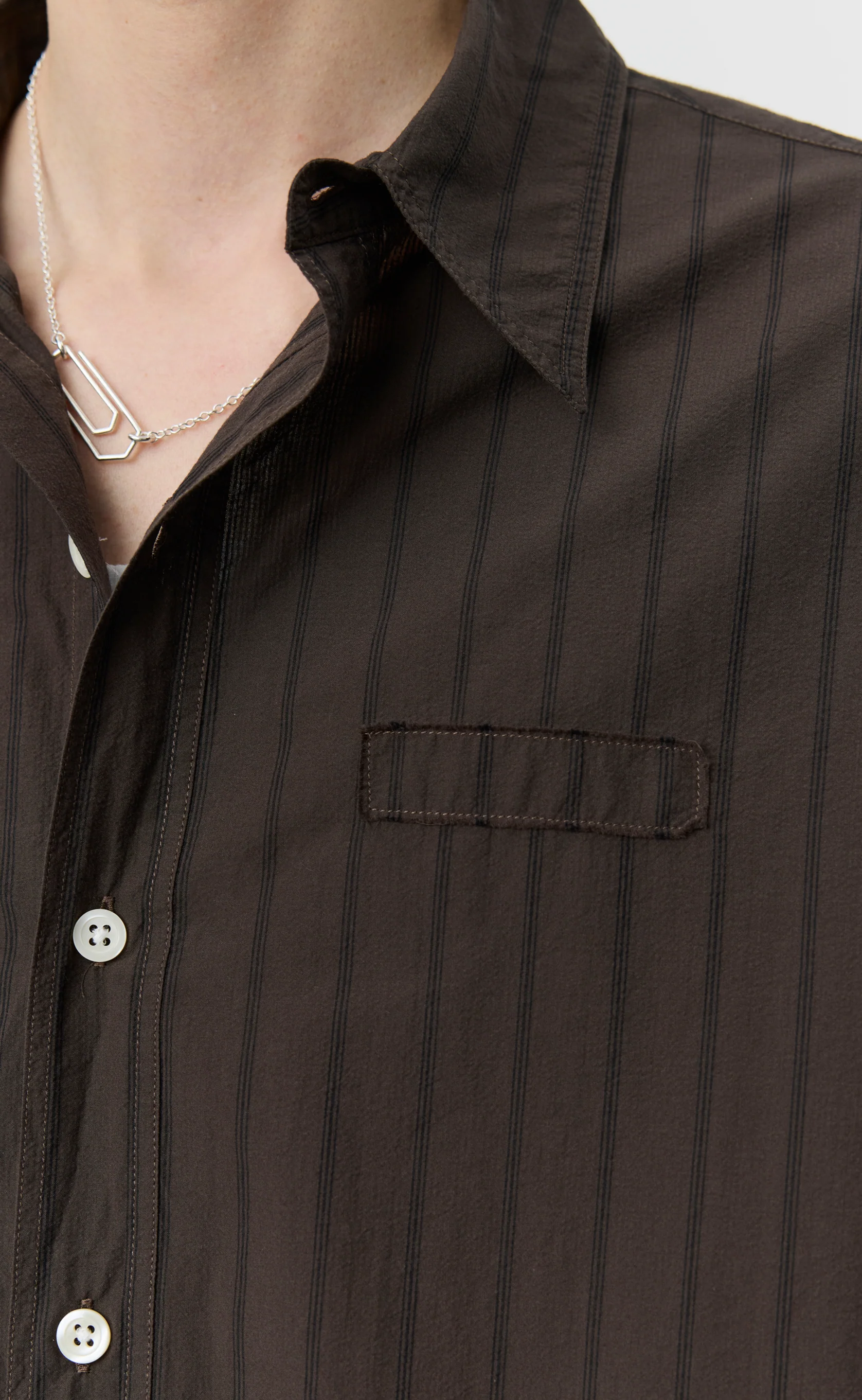 Essay Shirt - Dark Brown Triple Stripe - Image 4