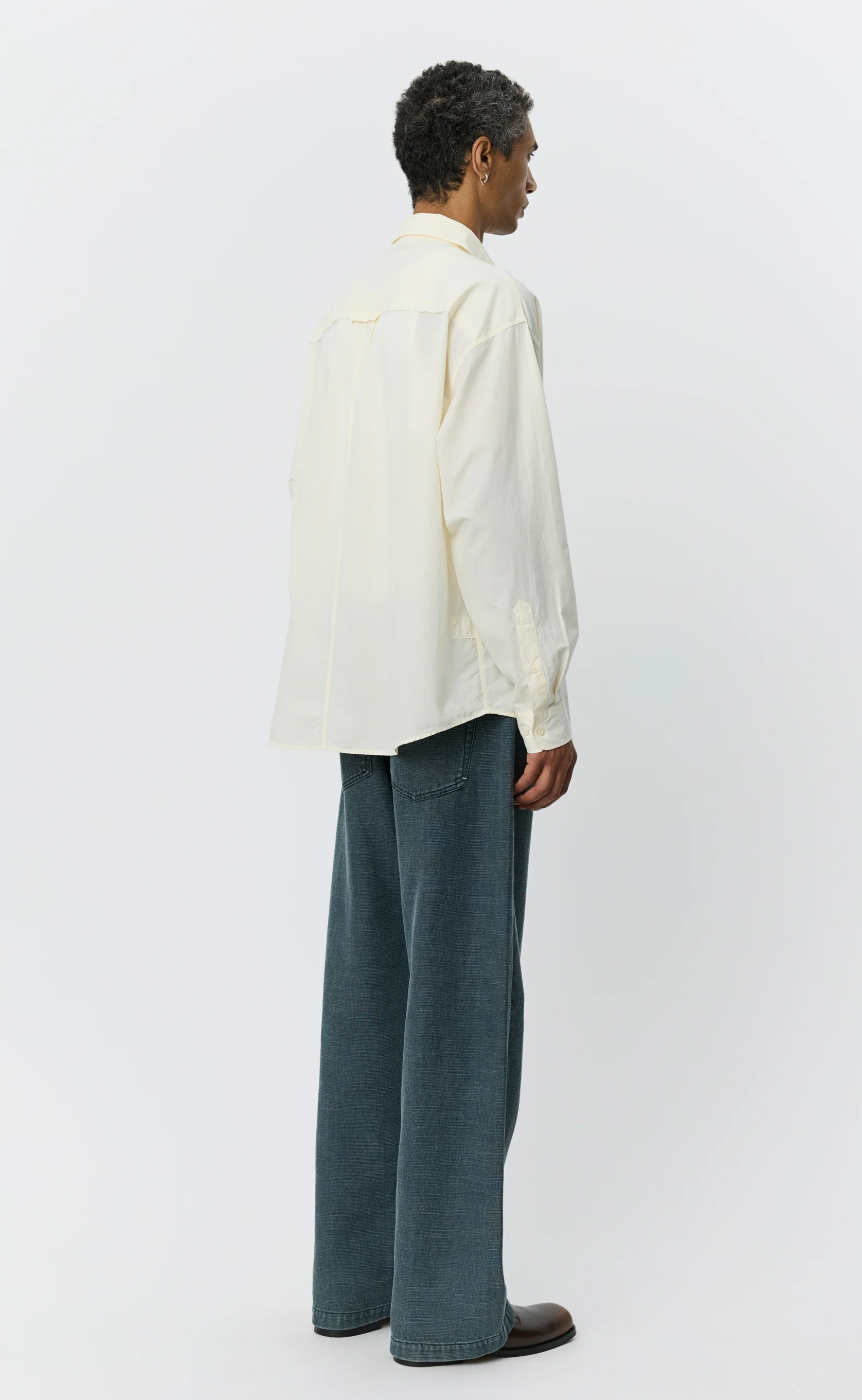 Essay Shirt - Off White Micro Check - Image 4
