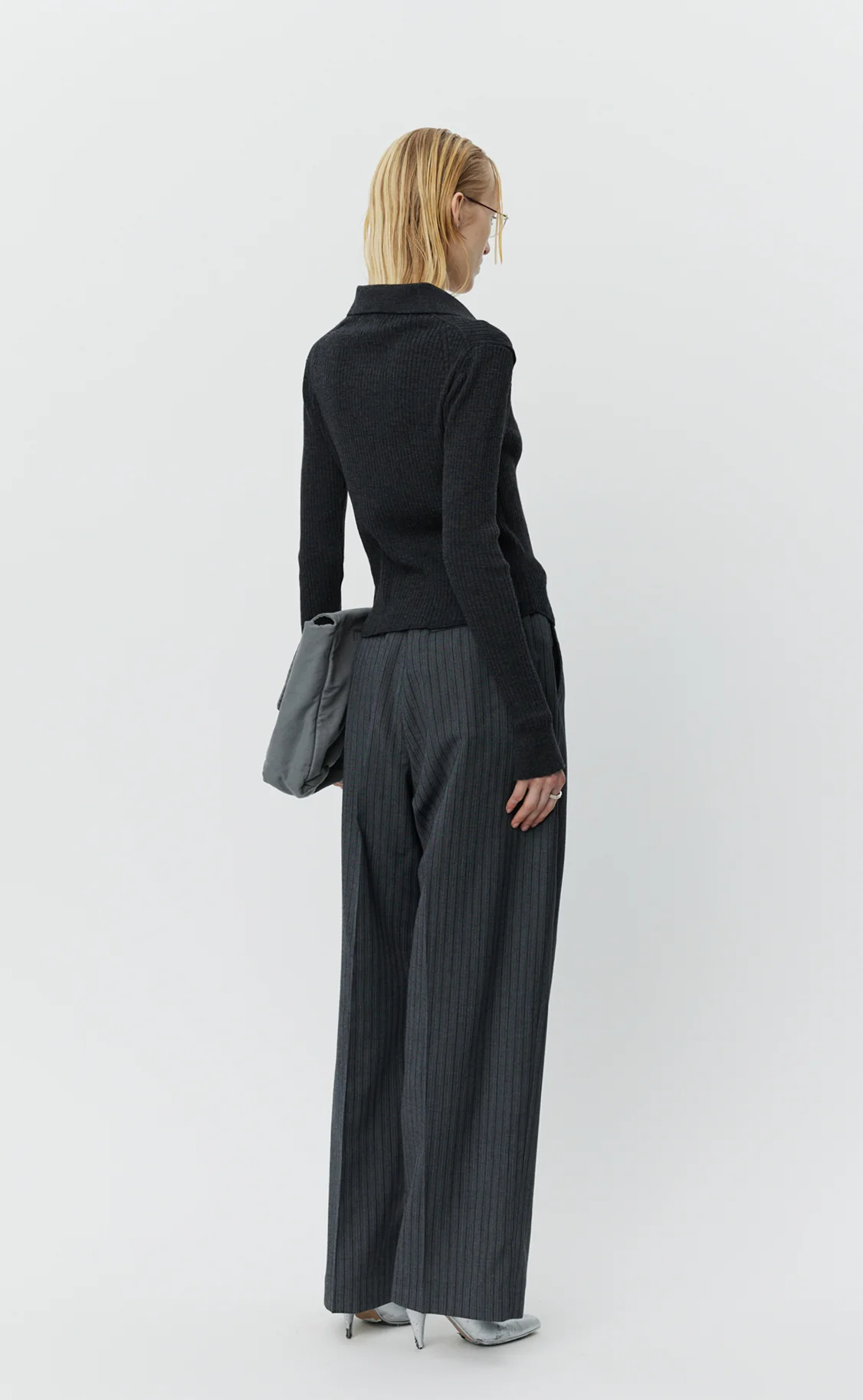 Knitted Rib Shirt - Washed Graphite - Image 4