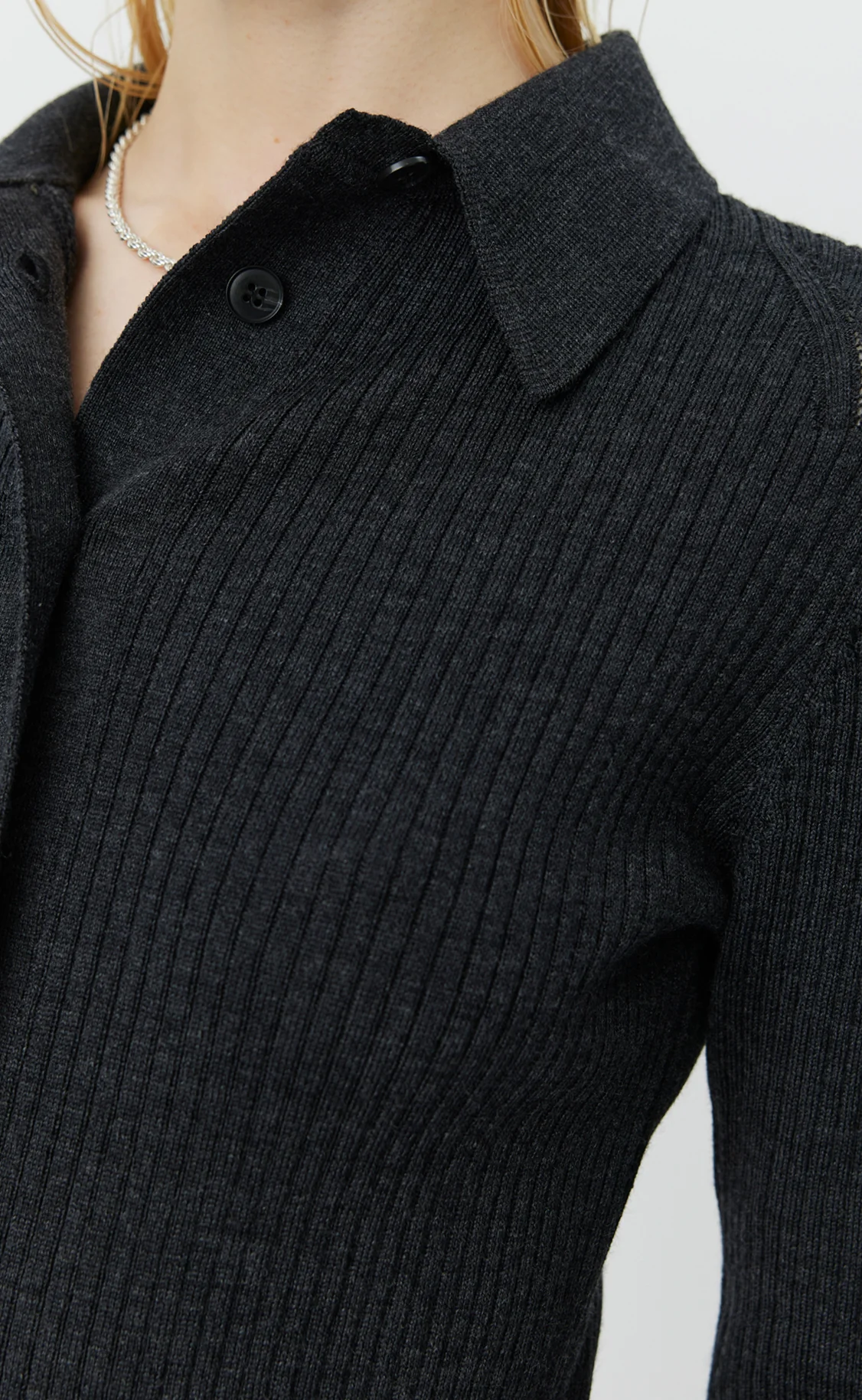 Knitted Rib Shirt - Washed Graphite - Image 6