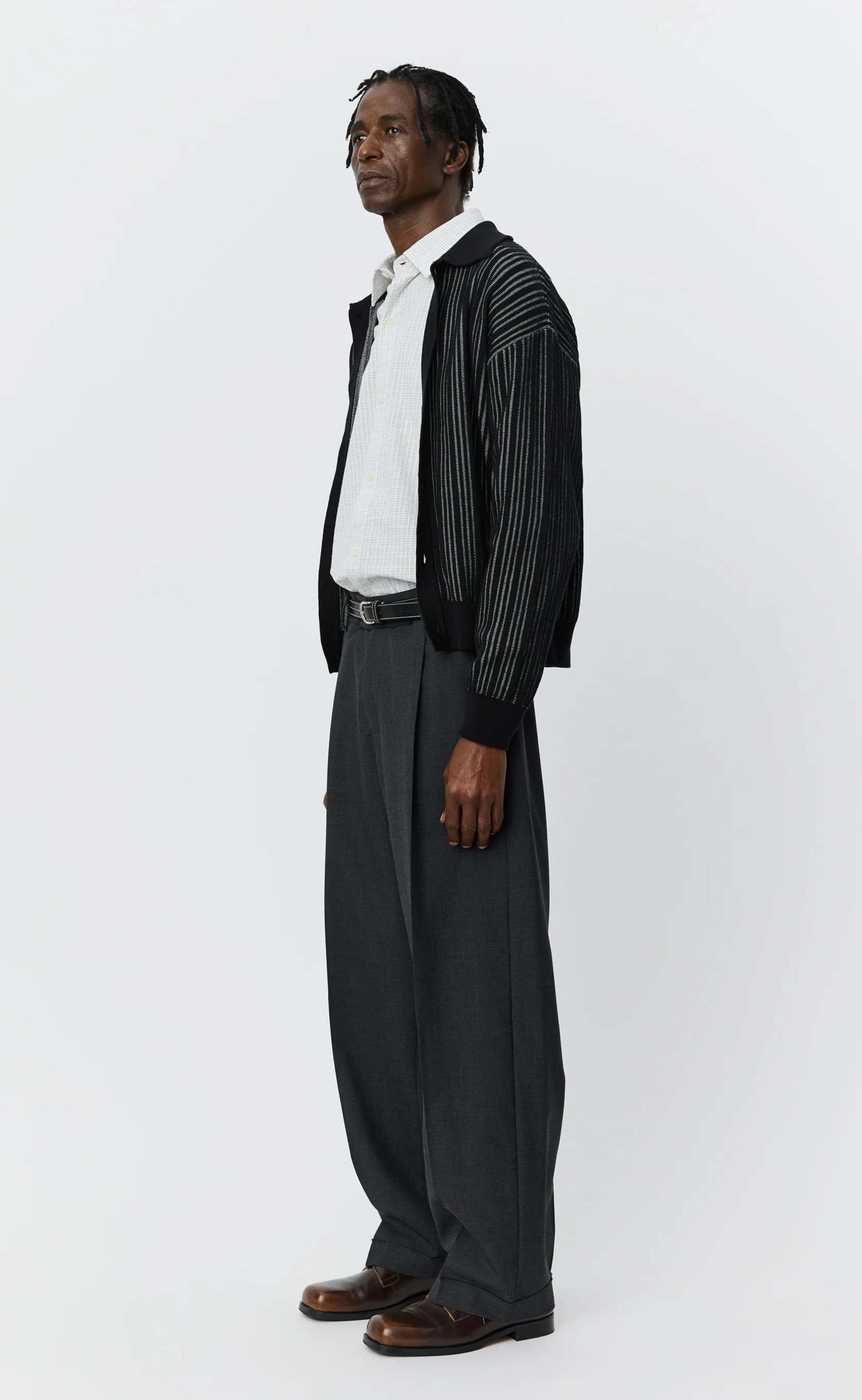 Patch Trousers - Grey Wool - Image 2