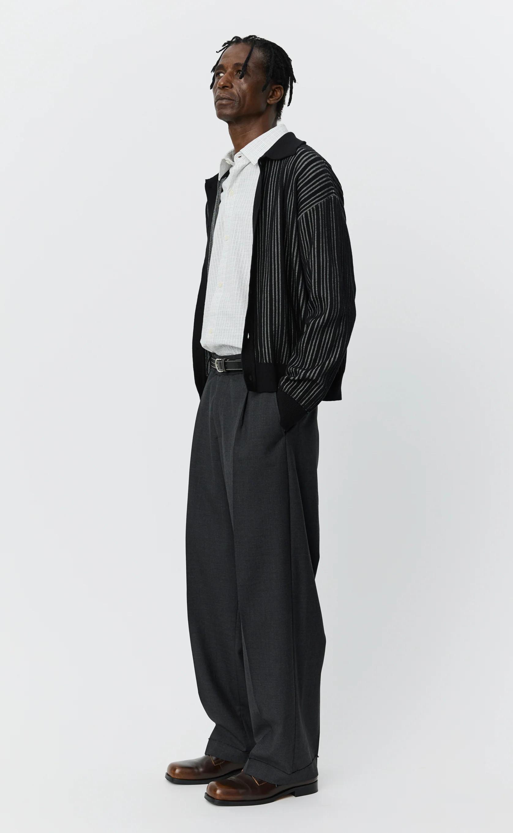 Patch Trousers - Grey Wool - Image 6