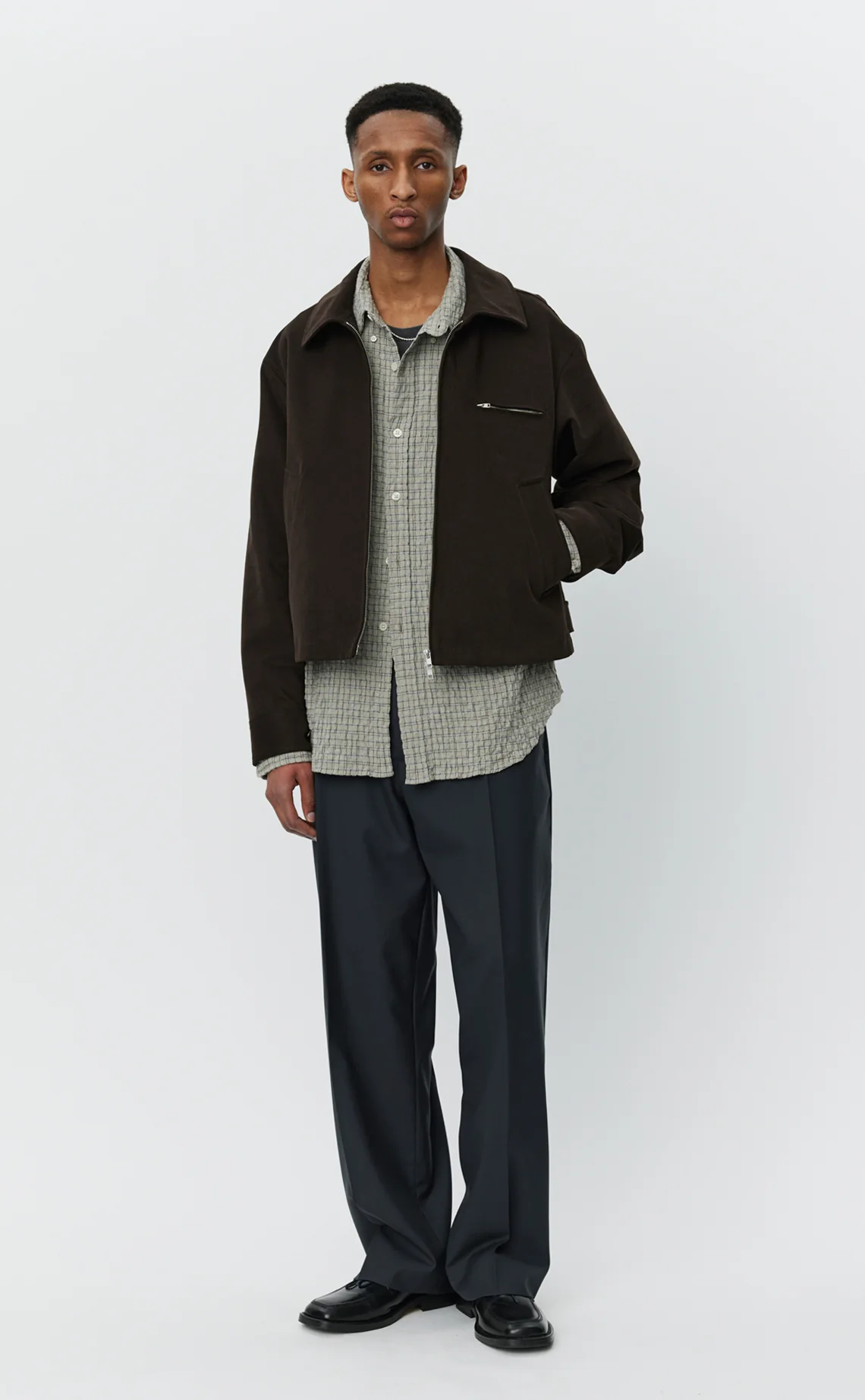 Postal Jacket - Brown Brushed Cotton Twill - Image 5