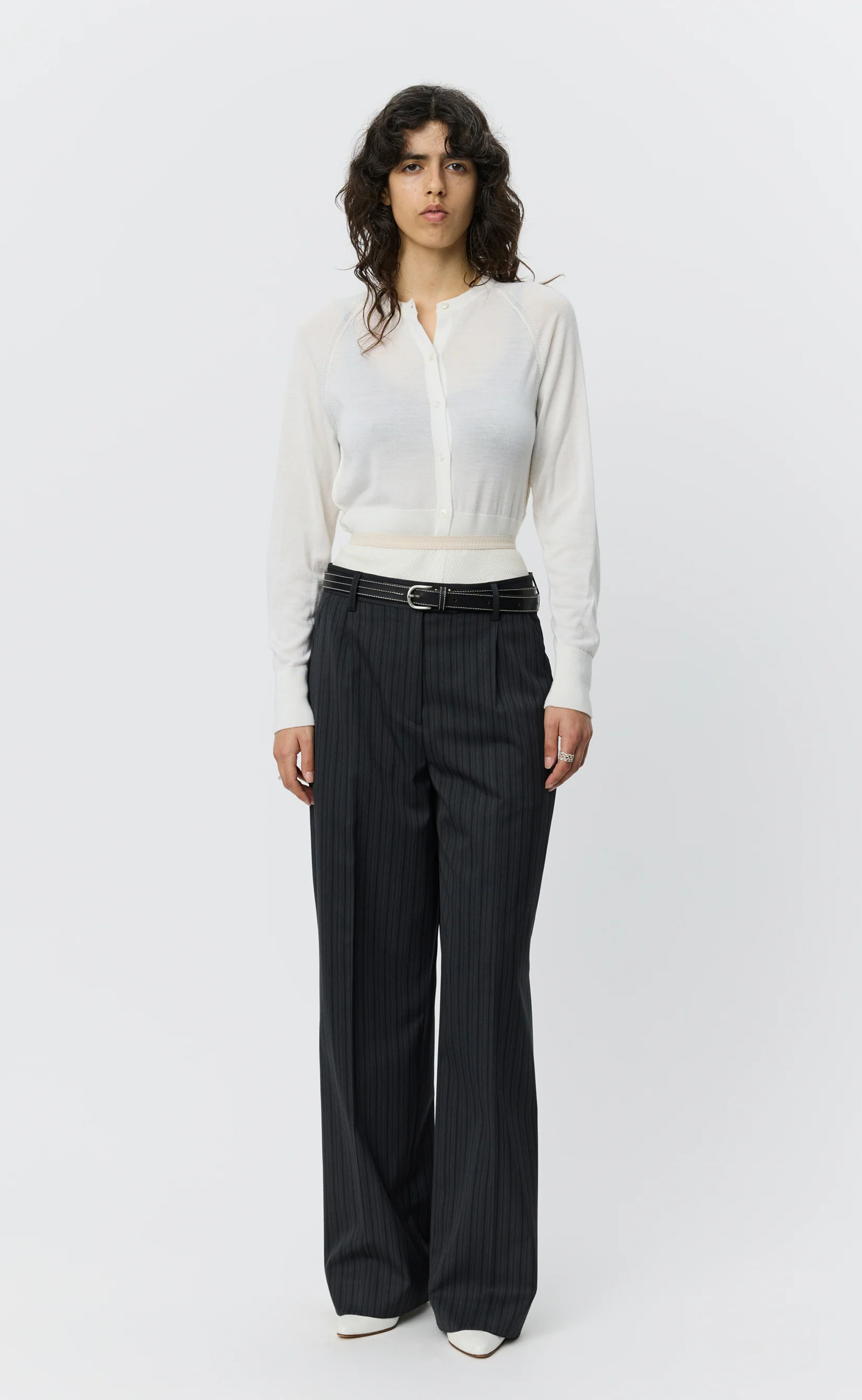 Primary Trousers - Wide Grey Double Stripe