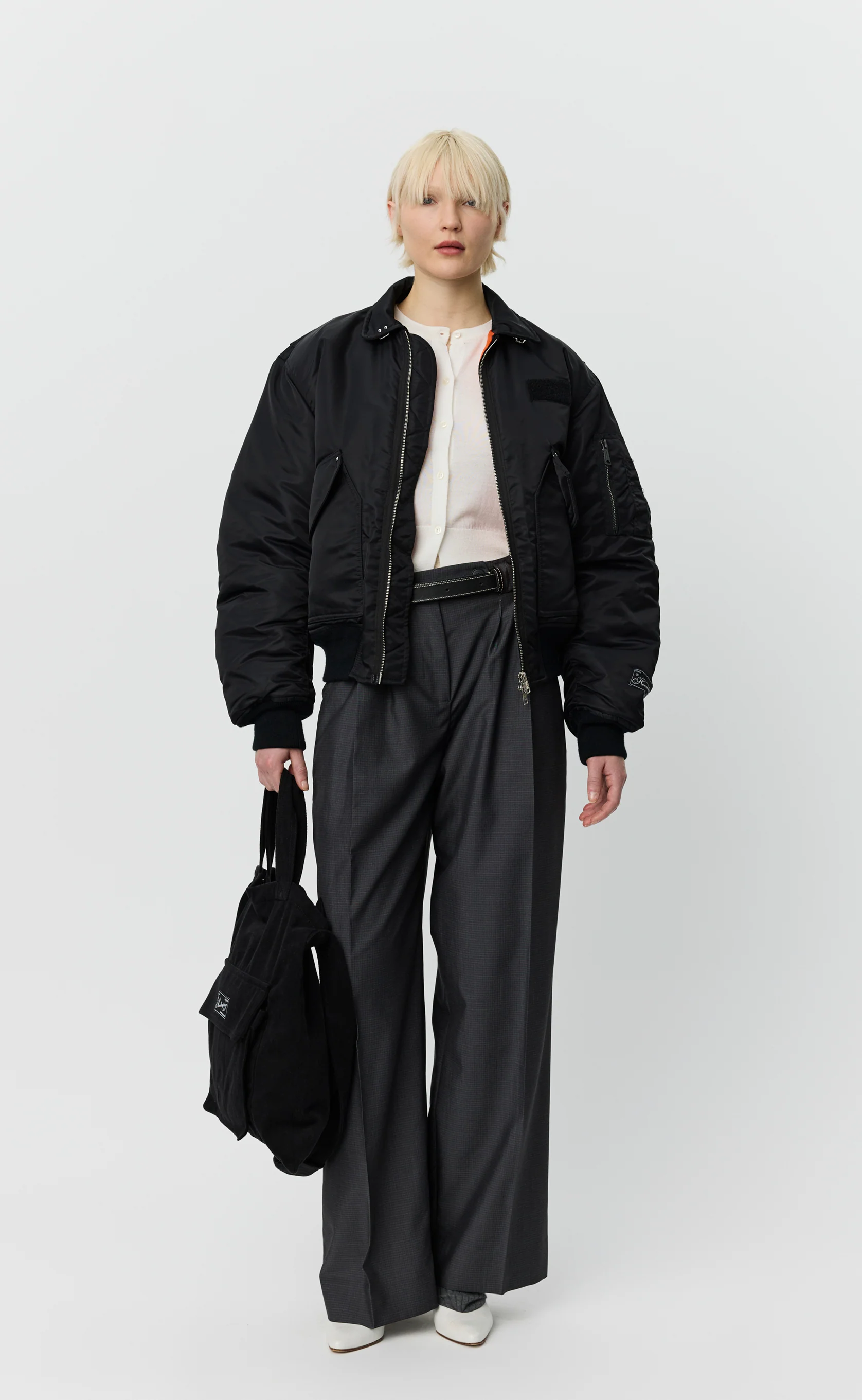 Schott CWU Bomber - Black Recycled Nylon (pre-order) - Image 3