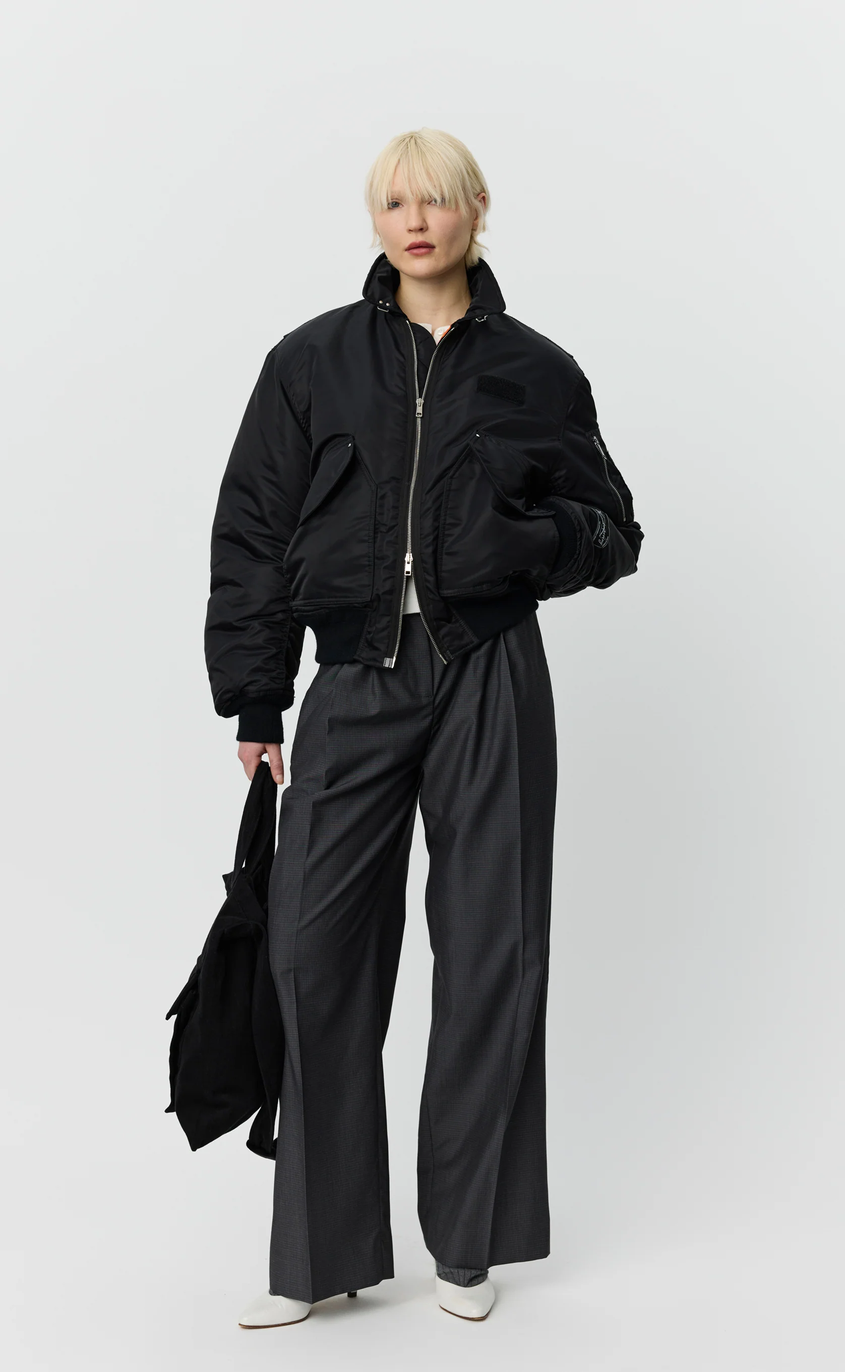 Schott CWU Bomber - Black Recycled Nylon (pre-order) - Image 4