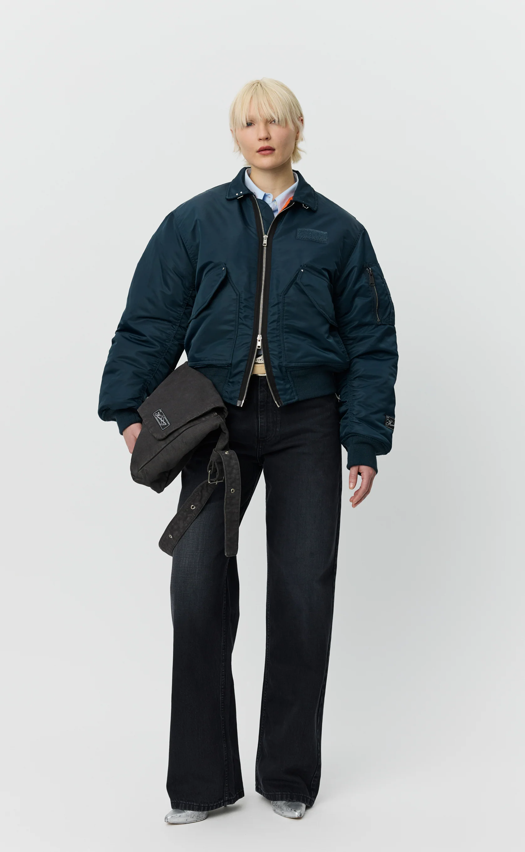 Schott CWU Bomber - Navy Recycled Nylon (pre-order) - Image 3