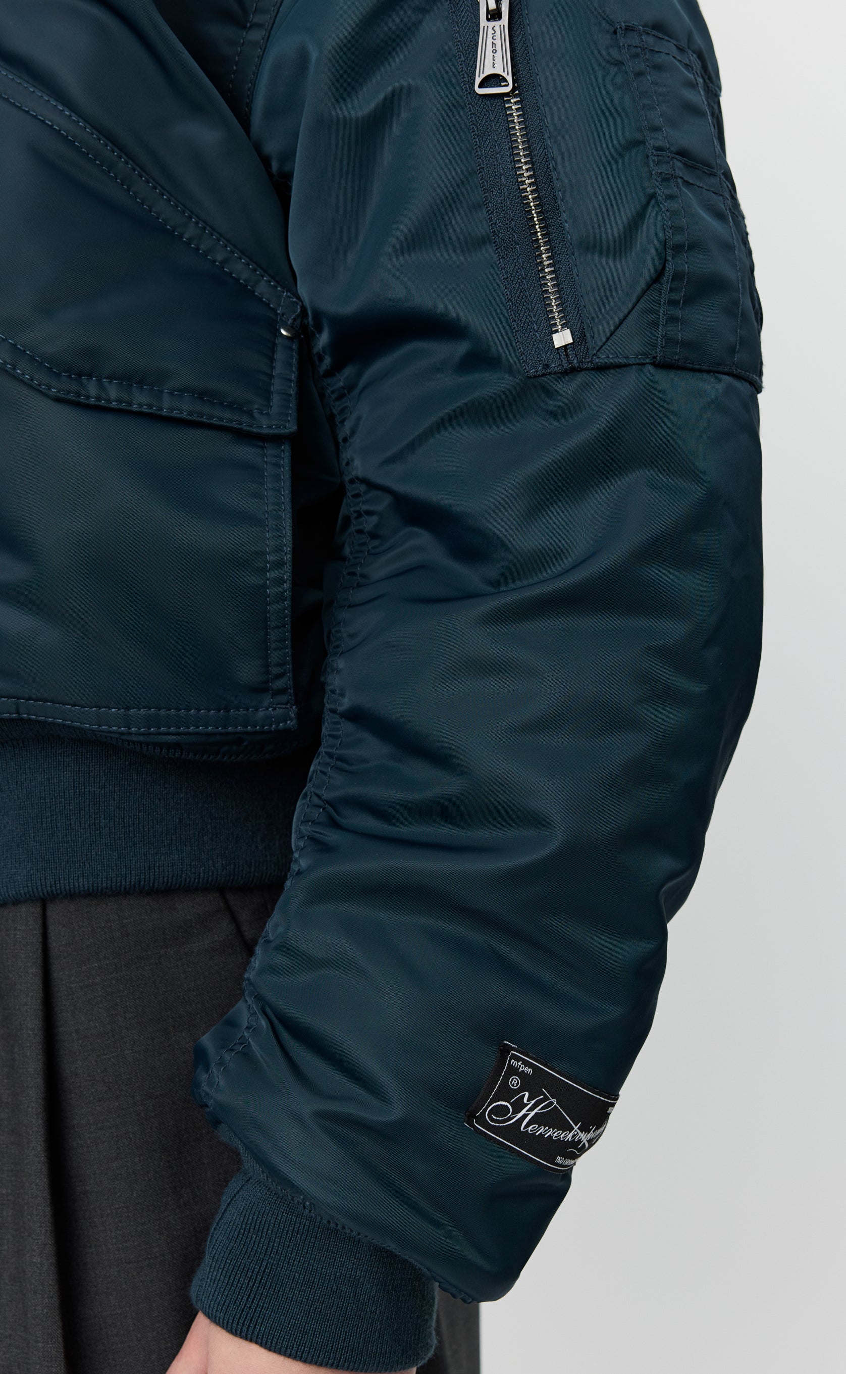 Schott CWU Bomber - Navy Recycled Nylon - Image 7