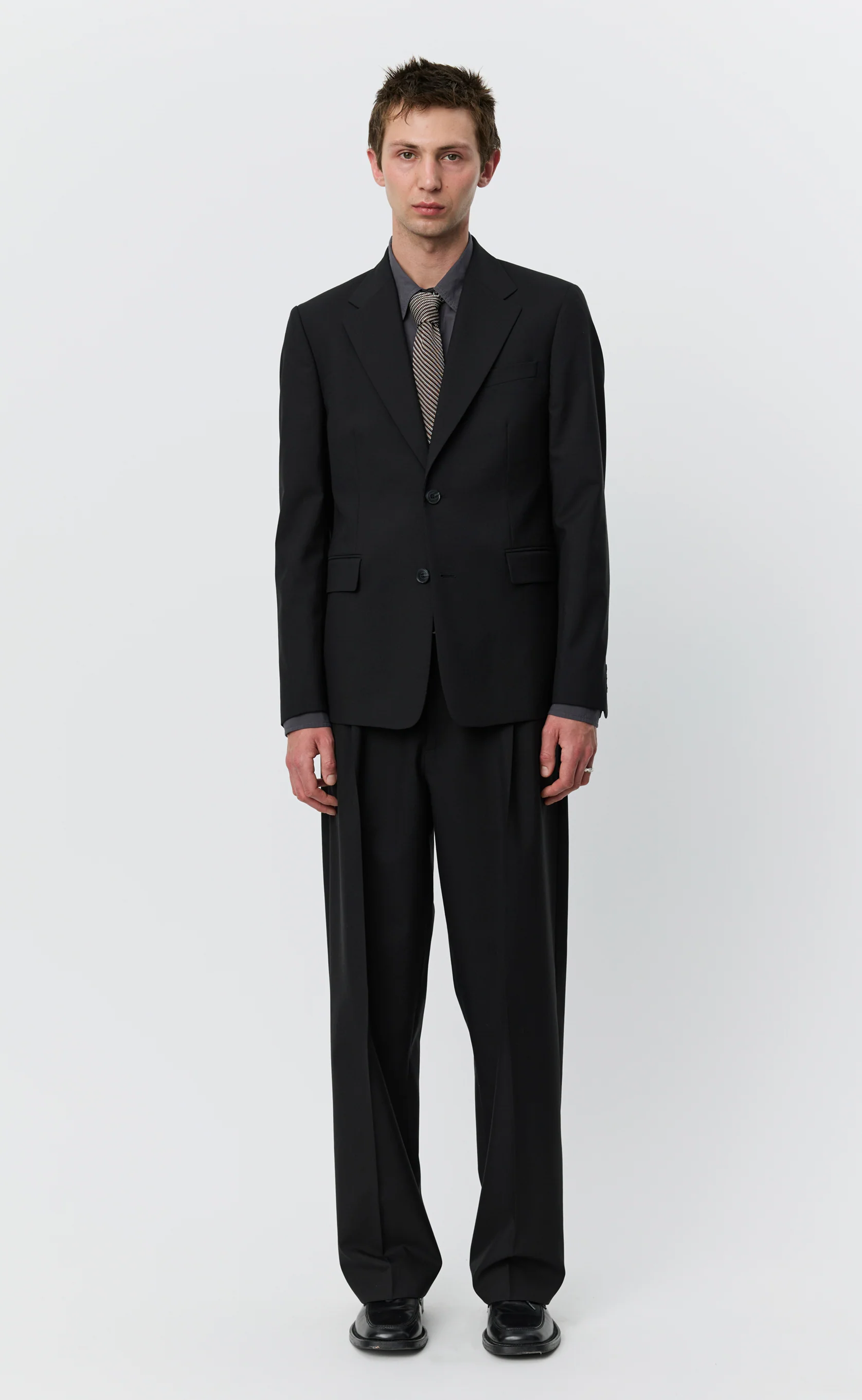 Single Breasted Blazer - Black Tropical Wool