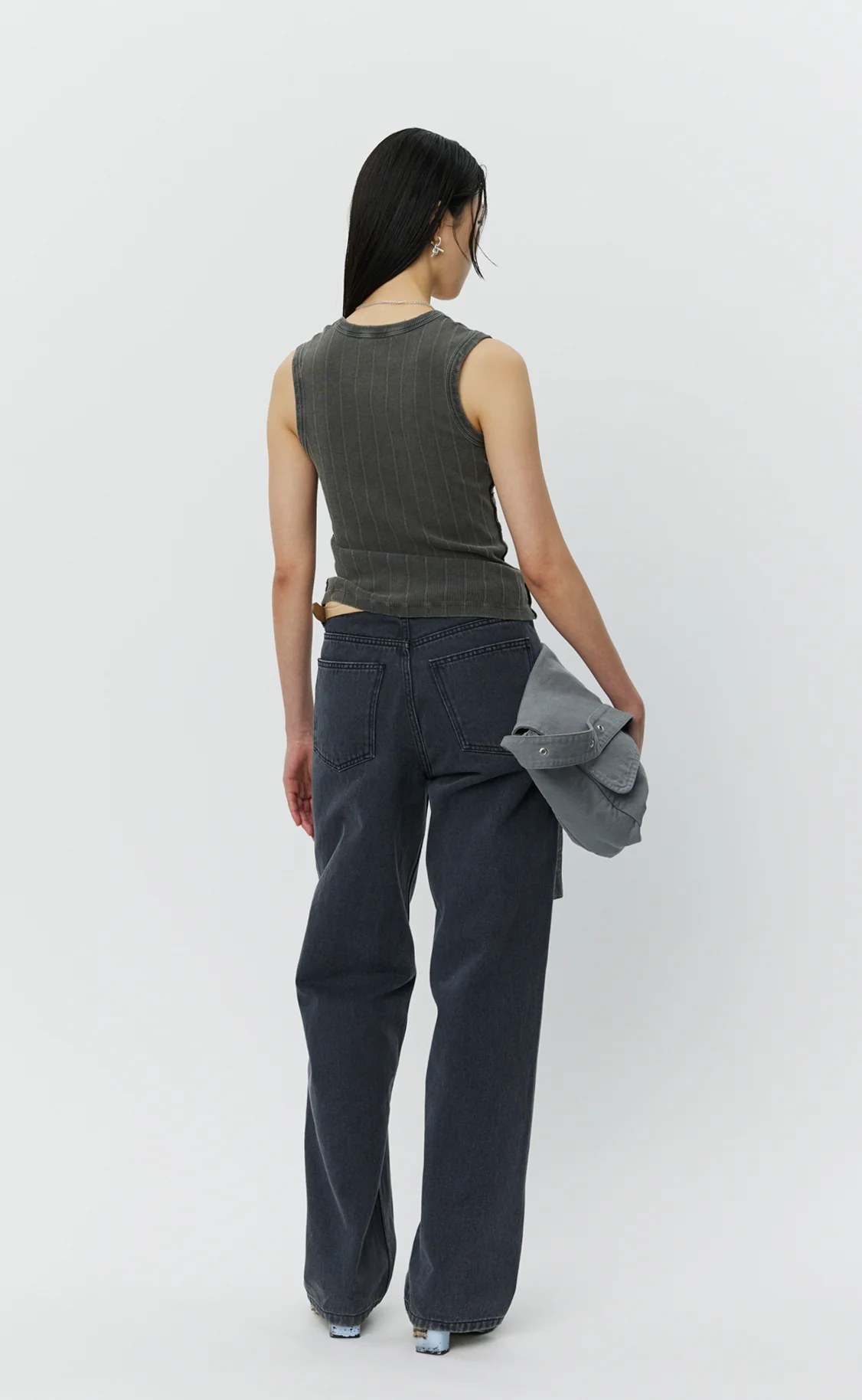 V-Neck Tank Top - Washed Graphite Rib - Image 4